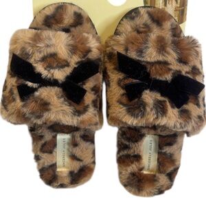 Sincerely Jules Animal Print Slippers with Black Soles